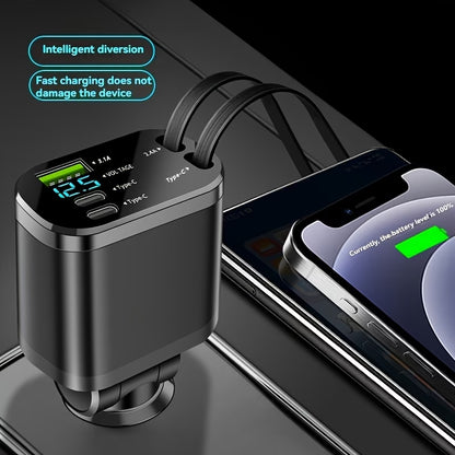 120W Fast Retractable Car Charger